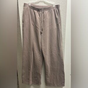 Victoria’s Secret Pink Wide Leg Ultra Soft Lounge Pants Sz XL Neutral Tan Color